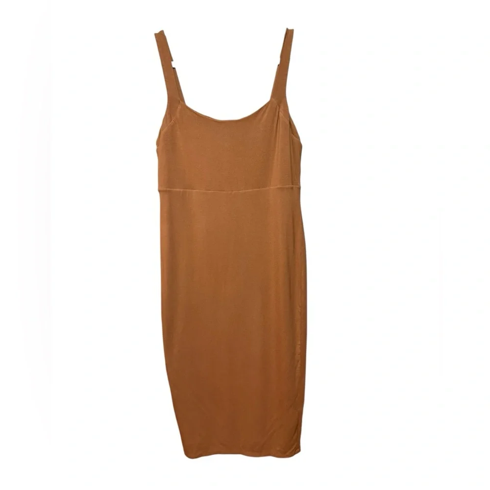 Good American 90s Tank Dress Sz 4 Rust‎ Midi Lined Curve-hugging